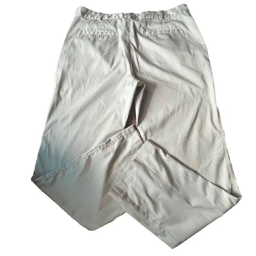 NIKE GOLF DRI FIT Pants Mens 38 X 33 Khaki Tan Stretch Standard Fit Sportswear